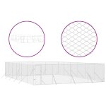 Vidaxl chenil d'extrieur pour chiens argent 8x12x2 m acier galvanis