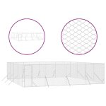 Vidaxl chenil d'extrieur pour chiens argent 8x8x2 m acier galvanis