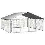 Vidaxl chenil d'extrieur avec toit pour chiens 300x300x150 cm