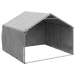 Vidaxl chenil d'extrieur pour chiens housse 2x2x1, 5 m acier galvanis