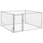 Vidaxl chenil d'extrieur pour chiens porte 2x2x1 m acier galvanis