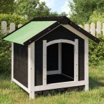 Vidaxl chenil gris 65x65x61, 5 cm bois de pin solide
