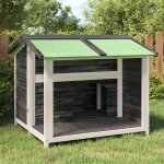 Vidaxl chenil gris 96x87x80, 5 cm bois de pin solide