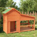 Vidaxl chenil marron 143x60, 5x109 cm bois de pin solide