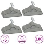 Vidaxl cintres antidrapants 100 pcs gris velours