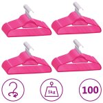 Vidaxl cintres antidérapants 100 pcs rose velours Vidaxl cintres antidérapants 100 pcs rose velours