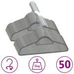 Vidaxl cintres antidrapants 50 pcs gris velours