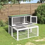Vidaxl clapier gris 102x90x84, 5 cm bois de pin massif