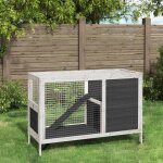 Vidaxl clapier gris 103x44x69, 5 cm bois de pin massif