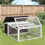 Vidaxl clapier gris 117, 5x97x47, 5 cm bois de pin massif