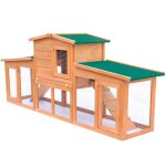 Vidaxl clapier large pour petits animaux avec toits bois