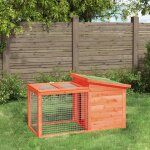 Vidaxl clapier marron 100, 5x54x55 cm bois de pin massif