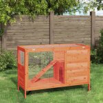 Vidaxl clapier marron 103x44x69, 5 cm bois de pin massif