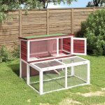 Vidaxl clapier moka 102x90x84, 5 cm bois de pin massif