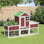 Vidaxl clapier moka 170x63x113 cm bois de pin massif