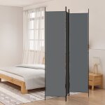 Vidaxl cloison de sparation 3 panneaux anthracite 150x220 cm tissu