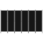 Vidaxl cloison de sparation 6 panneaux noir 300x180 cm