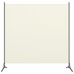Vidaxl cloison de sparation 1 panneau blanc crme 175x180 cm
