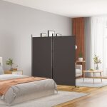 Vidaxl cloison de sparation 2 panneaux marron 175x180 cm tissu