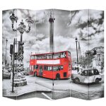 Vidaxl cloison de sparation 228 x 170 cm bus londonien noir et blanc