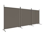 Vidaxl cloison de sparation 3 panneaux anthracite 525x180 cm tissu