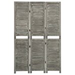 Vidaxl cloison de sparation 3 panneaux gris 106, 5x166 cm bois solide