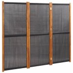 Vidaxl cloison de séparation 3 panneaux noir 210x180 cm Vidaxl cloison de séparation 3 panneaux noir 210x180 cm