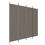 Vidaxl cloison de sparation 4 panneaux anthracite 698x180 cm tissu