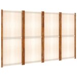 Vidaxl cloison de séparation 4 panneaux blanc crème 280x180 cm Vidaxl cloison de séparation 4 panneaux blanc crème 280x180 cm