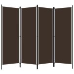 Vidaxl cloison de séparation 4 panneaux marron 200x180 cm Vidaxl cloison de séparation 4 panneaux marron 200x180 cm