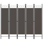 Vidaxl cloison de sparation 5 panneaux anthracite 200x180 cm