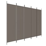 Vidaxl cloison de sparation 5 panneaux anthracite 250x220 cm tissu