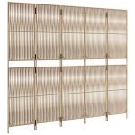 Vidaxl cloison de séparation 5 panneaux beige résine tressée Vidaxl cloison de séparation 5 panneaux beige résine tressée