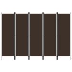 Vidaxl cloison de sparation 5 panneaux marron 250x180 cm