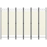 Vidaxl cloison de sparation 6 panneaux blanc crme 240x180 cm