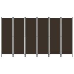 Vidaxl cloison de sparation 6 panneaux marron 300x180 cm