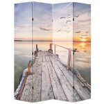 Vidaxl cloison de sparation pliable 160 x 170 cm lac