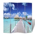 Vidaxl cloison de sparation pliable 160 x 170 cm plage