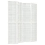 Vidaxl cloison de sparation pliable 4 panneaux 160x170 cm blanc