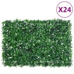 Vidaxl clôture a feuilles d'arbustes artificiels 24 pcs vert 40x60 cm Vidaxl clôture a feuilles d'arbustes artificiels 24 pcs vert 40x60 cm