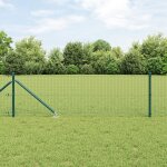 Vidaxl clture en fil soud avec 13 piquets  enfoncer en vert 0, 8x50 m en acier