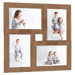 Vidaxl collage de cadres photo pour photo de 4x(13x18 cm) marron mdf