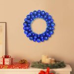 Vidaxl couronnes de boules de no�l 2 pcs bleu 33 x 33 x 7 cm