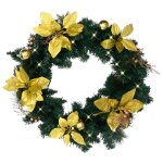 Vidaxl couronne de no?l avec lumires led vert 60 cm pvc