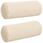 Vidaxl coussins d'accent 2 pcs beige � 15 x 40 cm tissu en microfibre