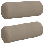 Vidaxl coussins d'accent 2 pcs taupe � 25 x 70 cm tissu en microfibre