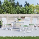 Vidaxl coussins de chaise 4 pcs vert et blanc 50 x 50 x 4 cm