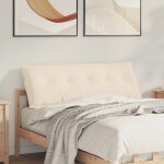 Vidaxl coussin de dos beige 140 x 50 cm tissu en microfibre