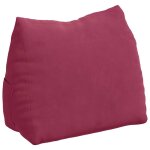 Vidaxl coussin de dos bordeaux 45 x 20 x 35 cm tissu en velours c�tel�