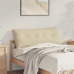 Vidaxl coussin de dos cr�me 120 x 50 cm tissu en microfibre